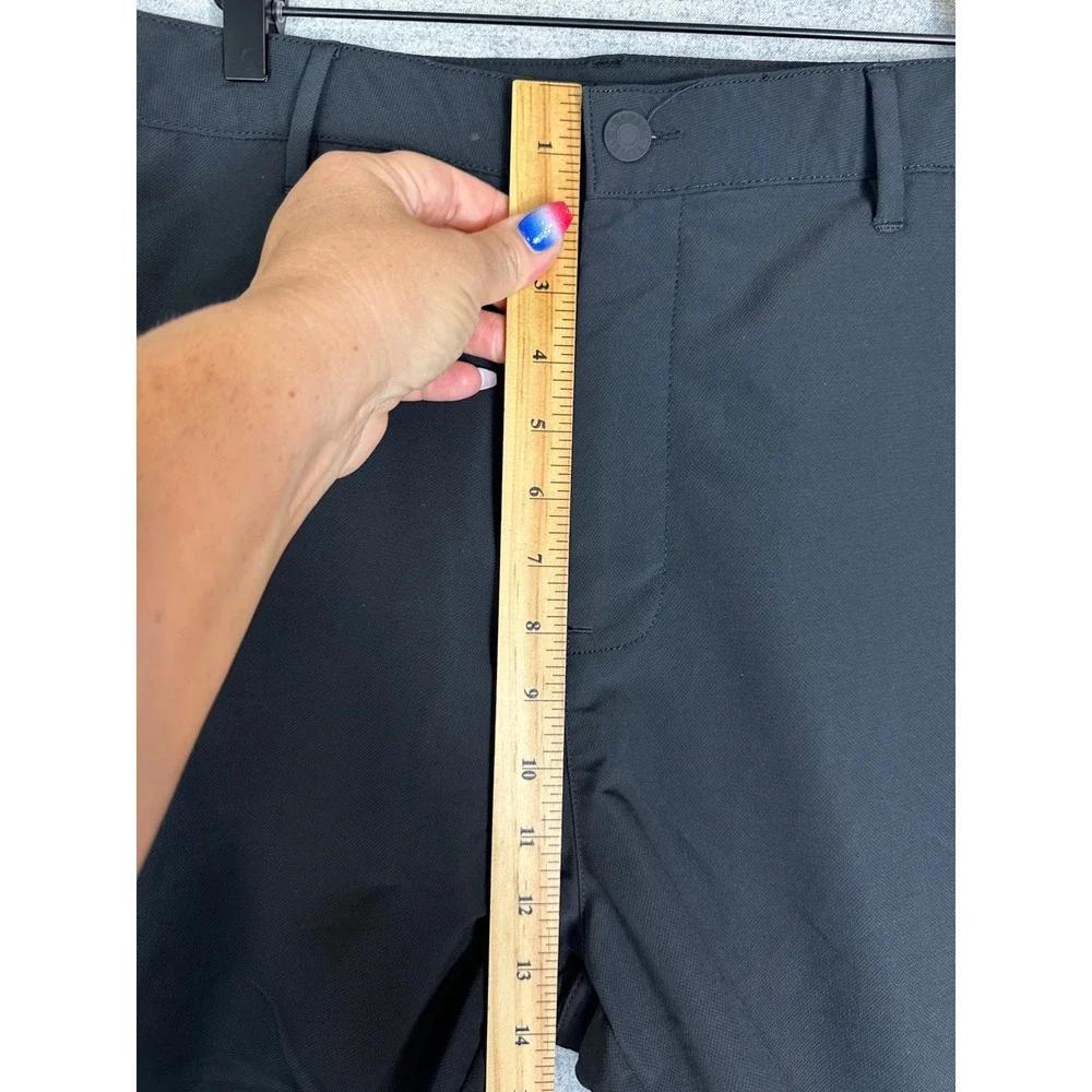 Banana Republic Performance Flat Front Pant Mens 38x30 Black Straight Trousers